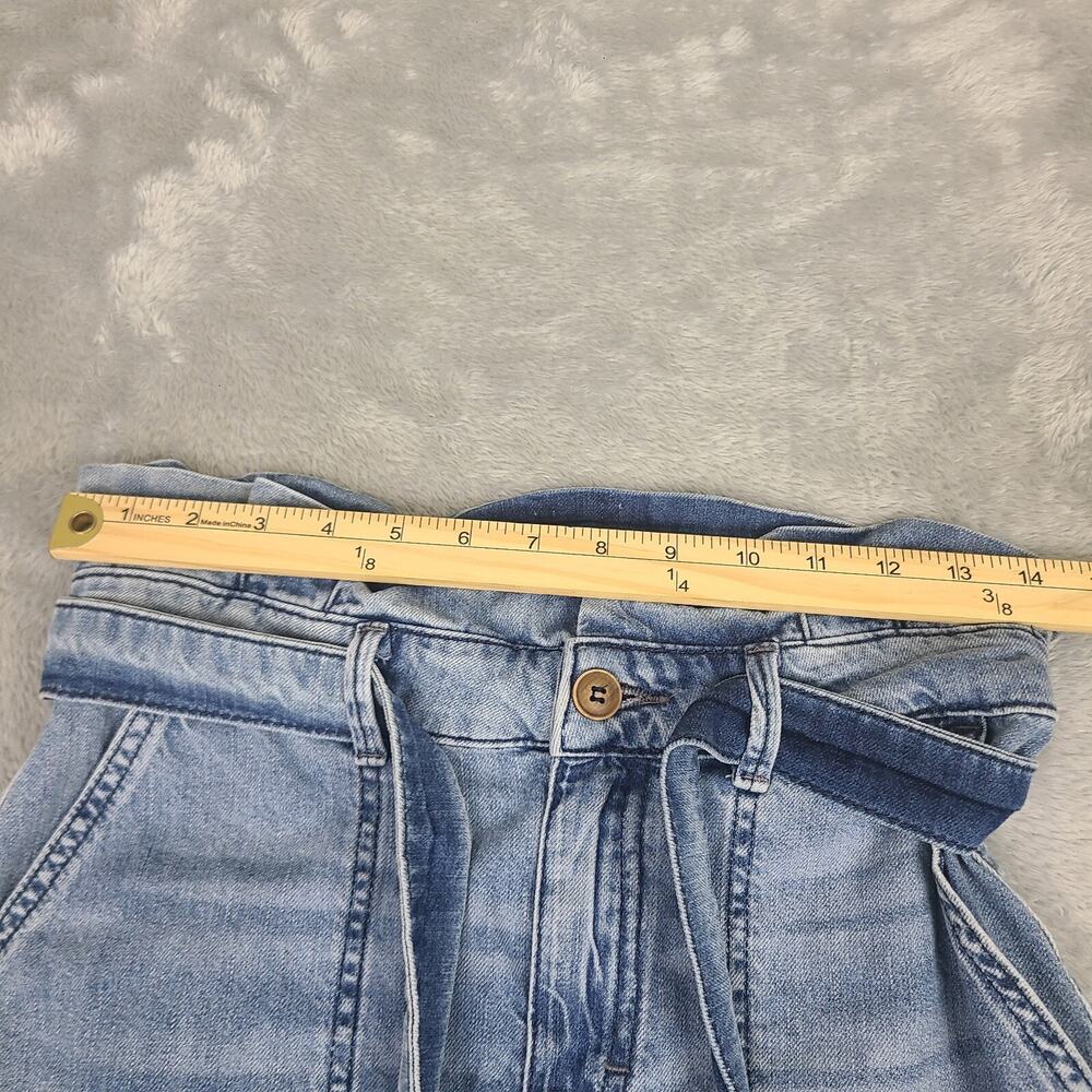 FREE PEOPLE Blue Denim In The Grass Paper Bag Skirt Size 4 - Picture 5 of 9